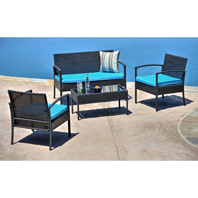 Carlyssa 4 Person Outdoor Seating Group with Cushions